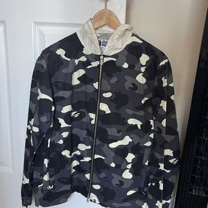Mens Bape Medium Glow In Dark Rare Windbreaker Jacket Bapesta Authentic Legit